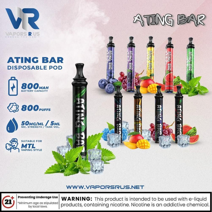 ATING BAR - Disposable Pod 800 PUFFS 50mg | Vapors R Us LLC