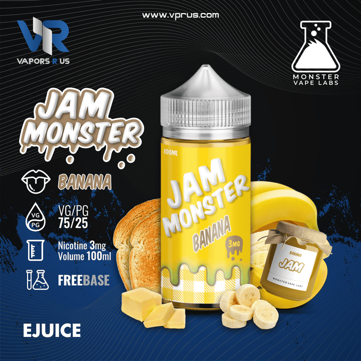 JAM MONSTER - Banana 3mg | Vapors R Us LLC