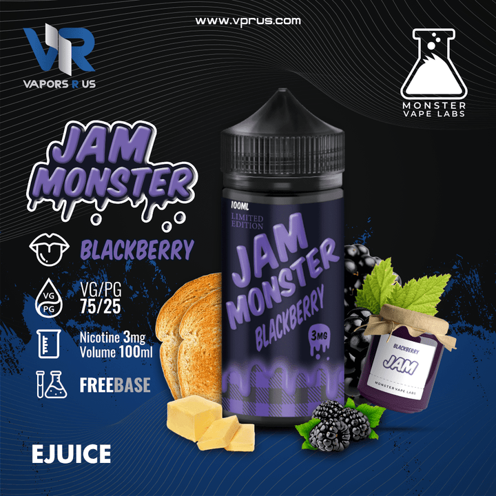 JAM MONSTER - Blackberry 3mg | Vapors R Us LLC