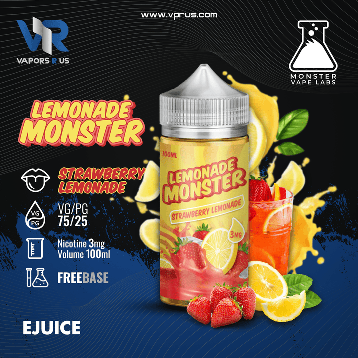 LEMONADE MONSTER - Strawberry Lemonade 3mg | Vapors R Us LLC