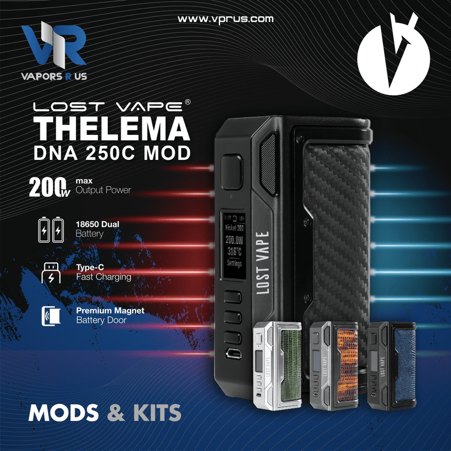 LOST VAPE - Thelema DNA 250C 200W VW TC Box Mod | Vapors R Us LLC