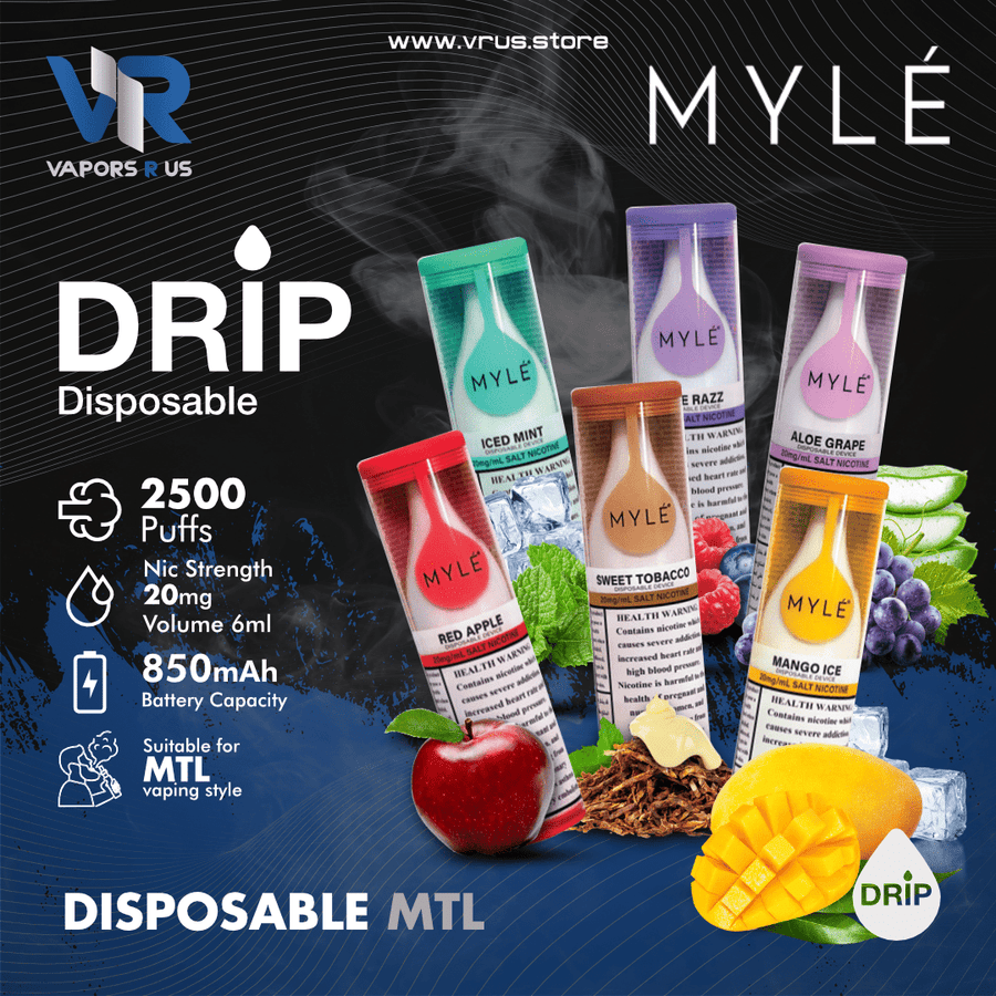 Myle - Drip 2500 Puffs Disposable Pen (20mg 2%) | Vapors R Us LLC