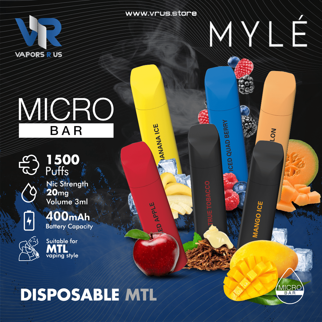Myle - Micro Bar 1500 Puffs Disposable Pen (20mg 2%) Vapors R Us LLC Myle - Micro Bar 1500 Puffs Disposable Pen (20mg 2%) Vapors R Us LLC