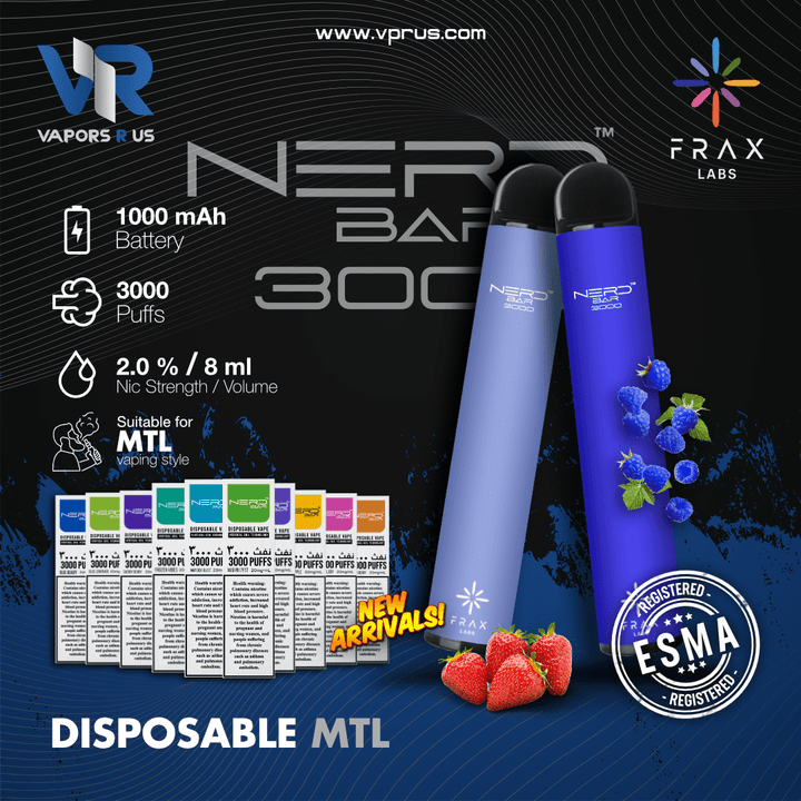 NERD - BAR 3000 Puffs (1000mAh - 20mg) | Vapors R Us LLC