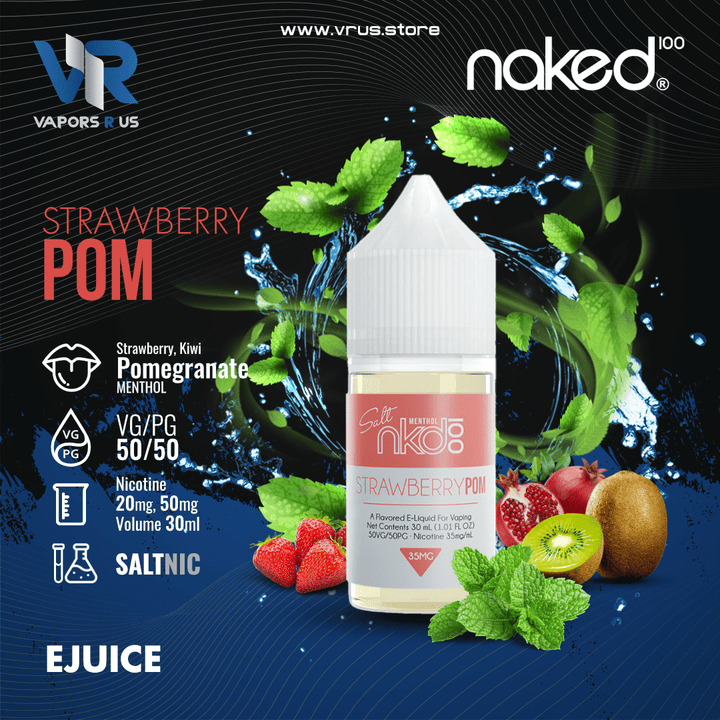 NAKED 100 - Strawberry Pom (Brain Freeze) 30ml (SaltNic) | Vapors R Us LLC