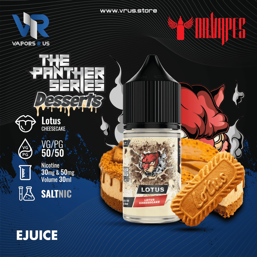 Panther Series Desserts - Lotus Cheesecake By DR VAPES 30ml (SaltNic) | Vapors R Us LLC