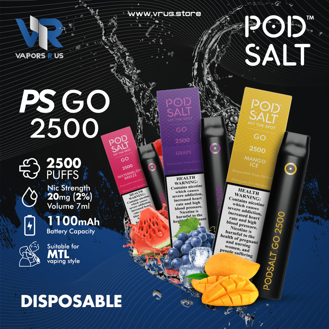 PODSALT - PS GO 2500 Puffs Disposable Device | Vapors R Us LLC