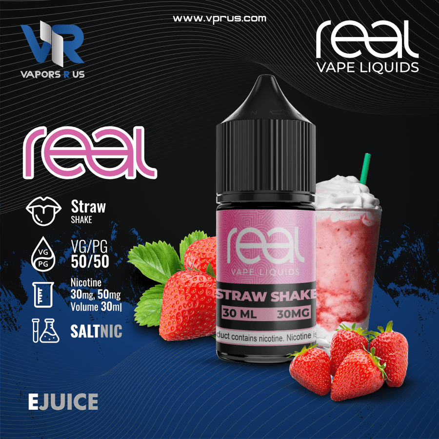 REAL VAPE - Straw Shake 30ml (SaltNic) | Vapors R Us LLC