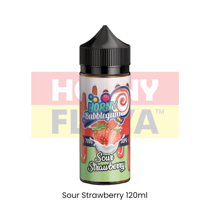 HORNY BUBBLEGUM - Sour Strawberry Bubblegum 120ml | Vapors R Us LLC