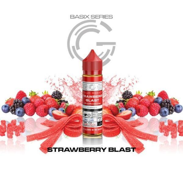 Nic Salt Strawberry Blast (Strawberry Gummy) By Glas 60ml  EJ Store Basix  Series