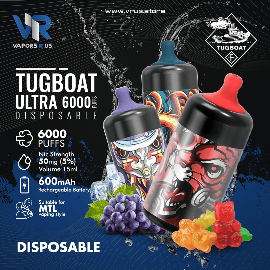 TUGBOAT - ULTRA Disposable Vape Device 6000 Puffs 600mAh | Vapors R Us LLC