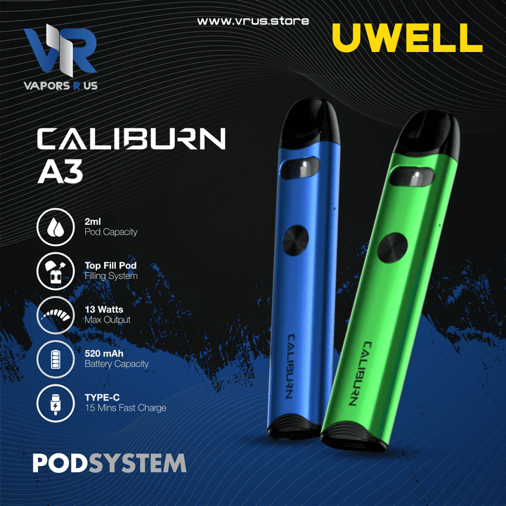 UWELL - Caliburn A3 Pod Kit 520mAh | Vapors R Us LLC