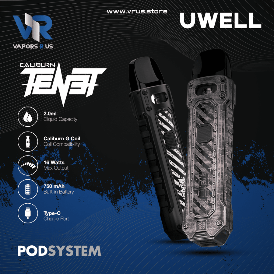 UWELL - Caliburn TENET 750mAh Pod Kit Vapors R Us LLC UWELL - Caliburn TENET 750mAh Pod Kit Vapors R Us LLC