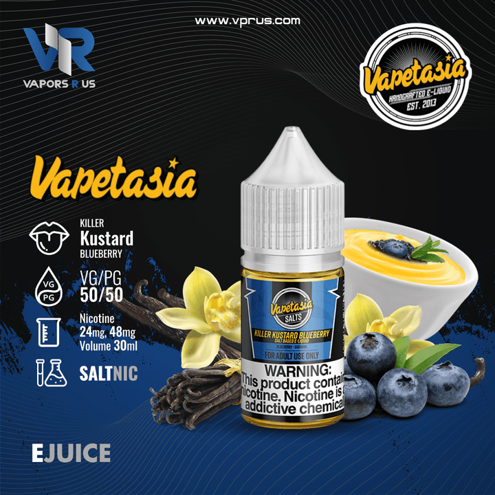 VAPETASIA - Killer Kustard Blueberry 30ml (SaltNic) | Vapors R Us LLC