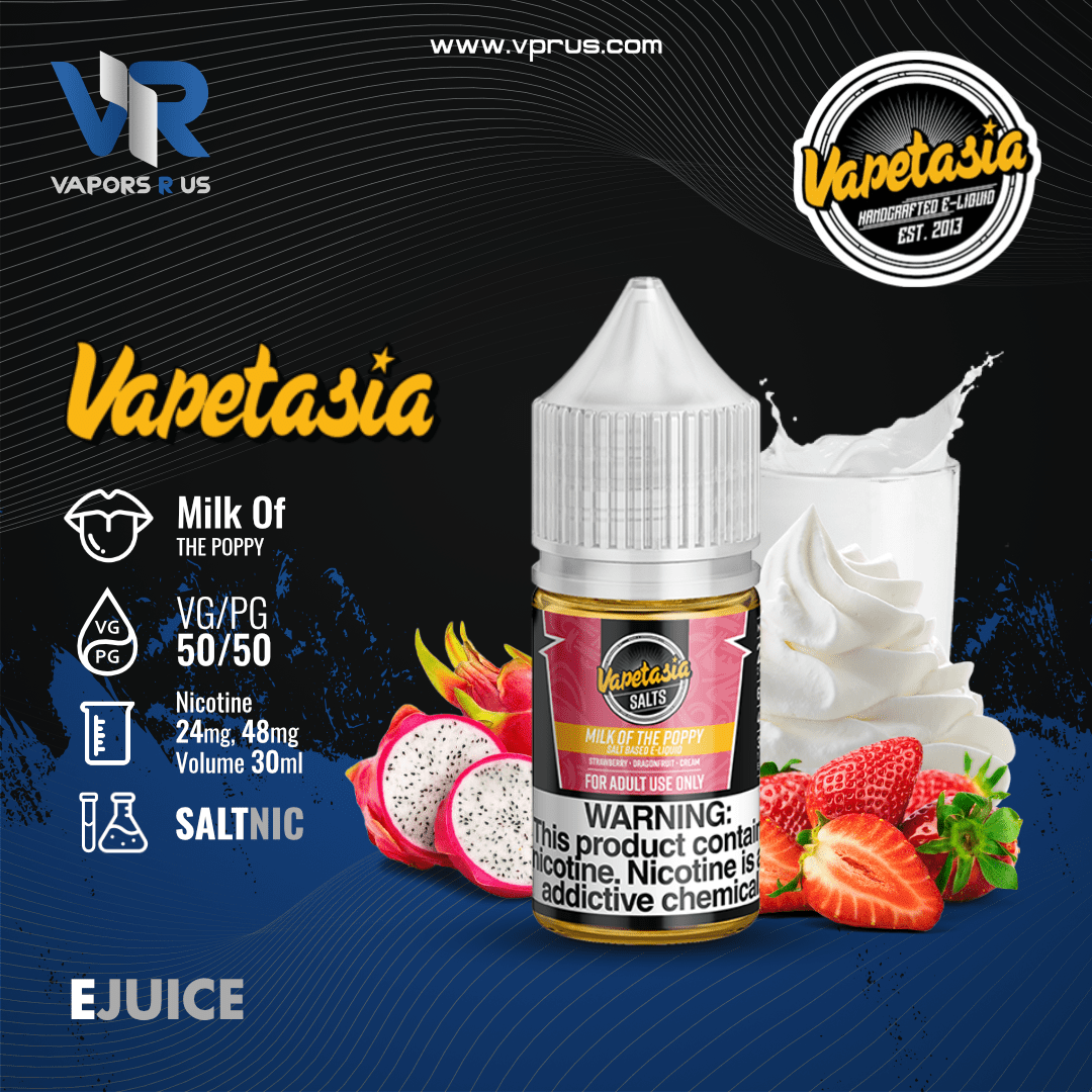 VAPETASIA - Milk Of The Poppy 30ml (SaltNic) | Vapors R Us LLC