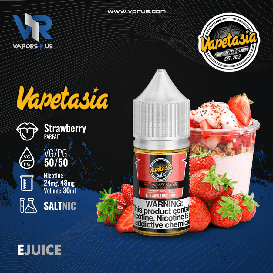 VAPETASIA - Strawberry Parfait 30ml (SaltNic) | Vapors R Us LLC