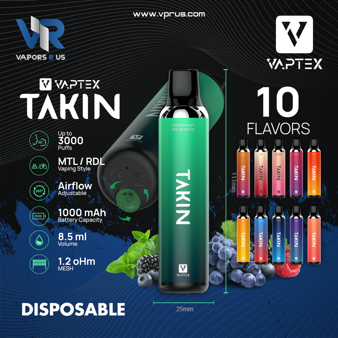 VAPTEX - Takin 3000 Puffs Disposable 1100mAh | Vapors R Us LLC