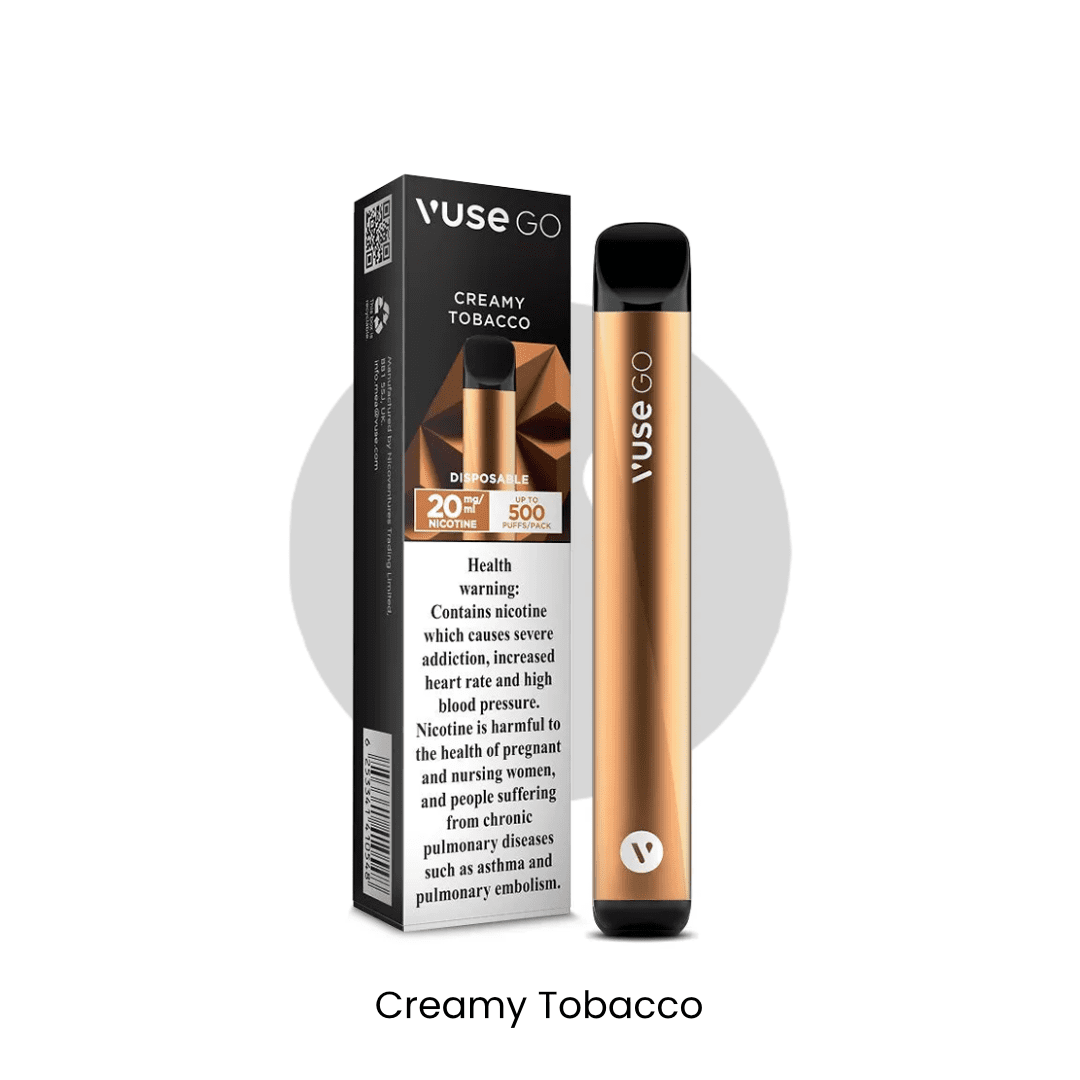 Vuse Go Creamy Tobacco Pods VUSE GO 500 Puffs 20mg Disposable Pod UAE VAPORS R US Vuse Go Creamy Tobacco Pods VUSE GO 500 Puffs 20mg Disposable Pod UAE VAPORS R US