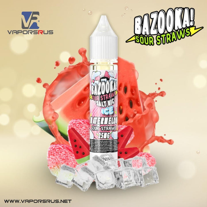 BAZOOKA - SOUR STRAWS - Watermelon on Ice 30ml (SaltNic) | Vapors R Us LLC