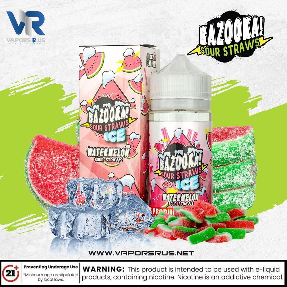 BAZOOKA - SOUR STRAWS - Watermelon on Ice 3mg 60ml | Vapors R Us LLC