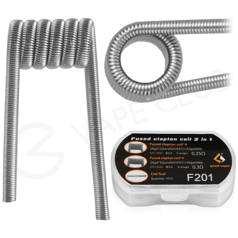 GEEKVAPE - F201 FUSED CLAPTON 2 IN 1 PREBUILT COILS | Vapors R Us LLC