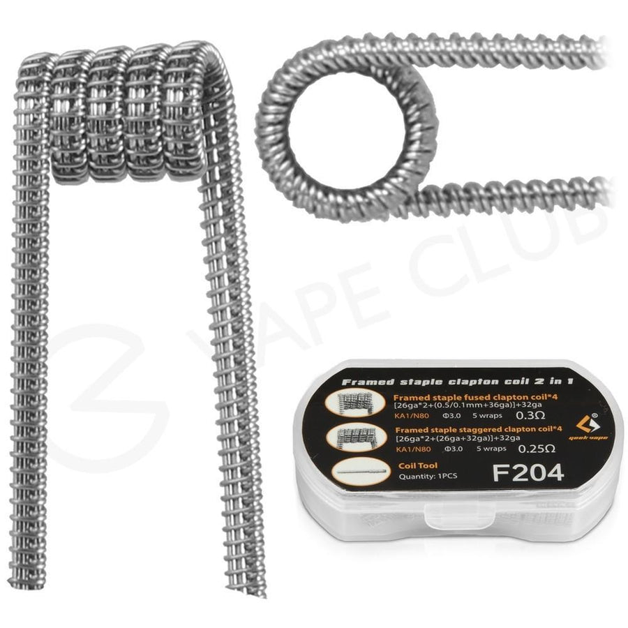 GEEKVAPE - F204 FUSED CLAPTON 2 IN 1 PREBUILT COILS | Vapors R Us LLC