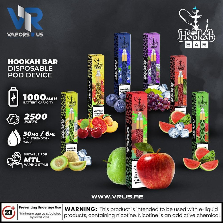 HOOKA BAR - Disposable Pods (2500 Puffs) | Vapors R Us LLC