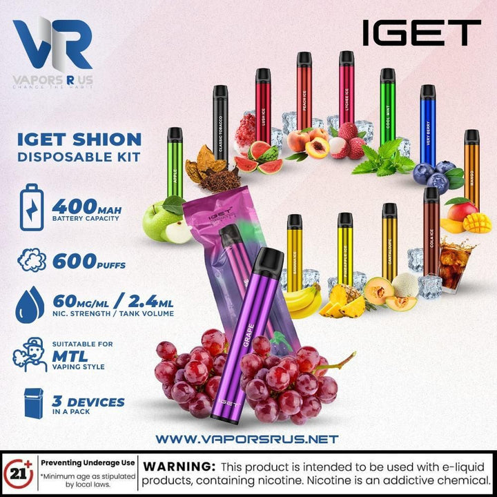 IGET - SHION Disposable Kit (400mAh 2.4ml) | Vapors R Us LLC