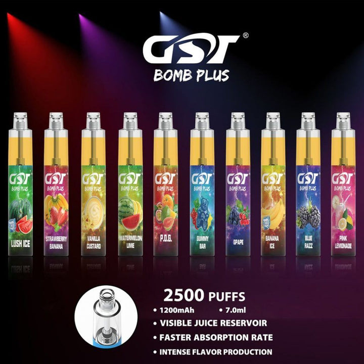 GST - Bomb Plus 2500 puffs Disposable Vape | Vapors R Us LLC